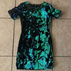 TOPSHOP sequin velvet mini dress